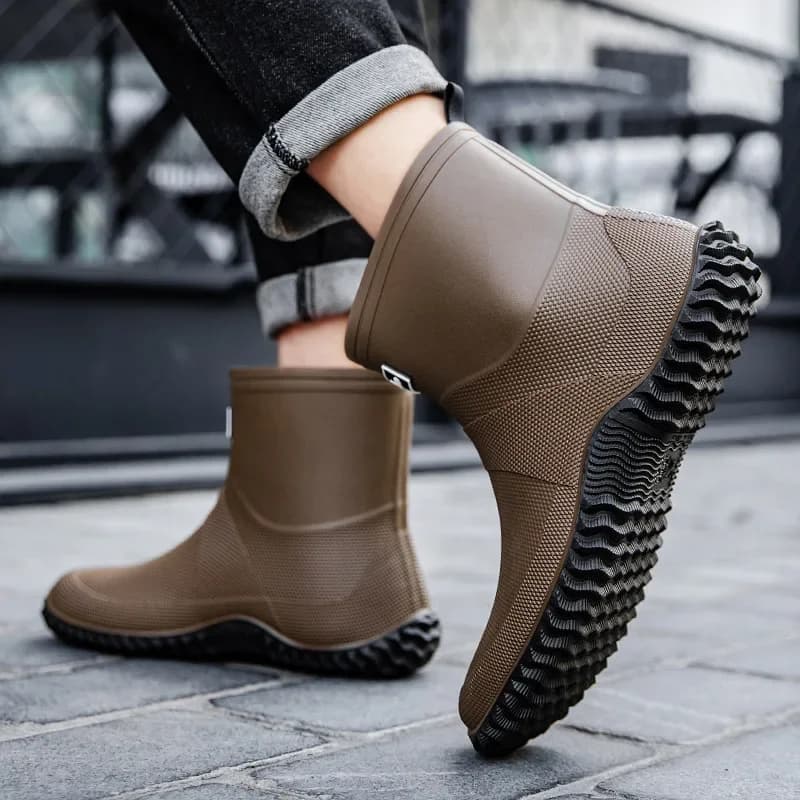 Bottes pluie caoutchouc naturel homme haute imperméables extérieur épaisses antidérapantes résistantes pêche