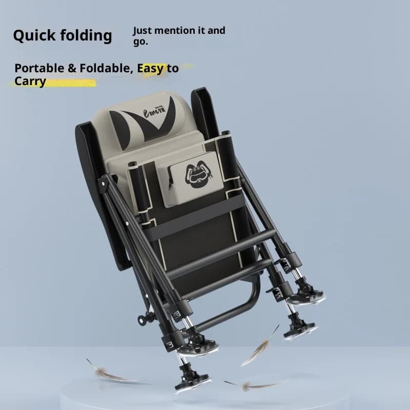 Fauteuil de pêche pliant réglable rembourré tout-terrain pour camping plage et extérieur