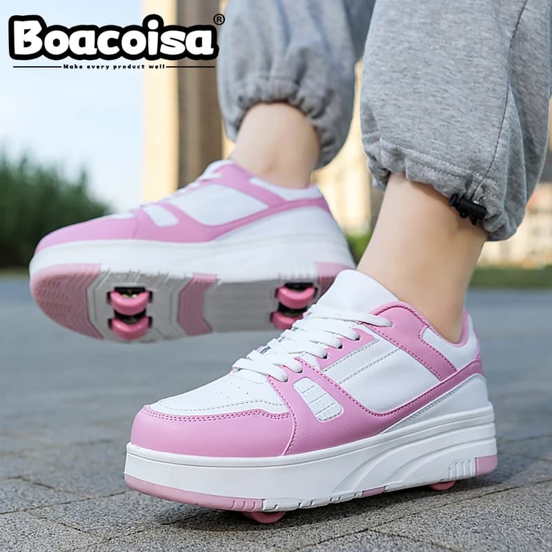 Chaussures rollers 4 roues pour pêche mobile - Skate shoes transformables pêche déplacements rapides