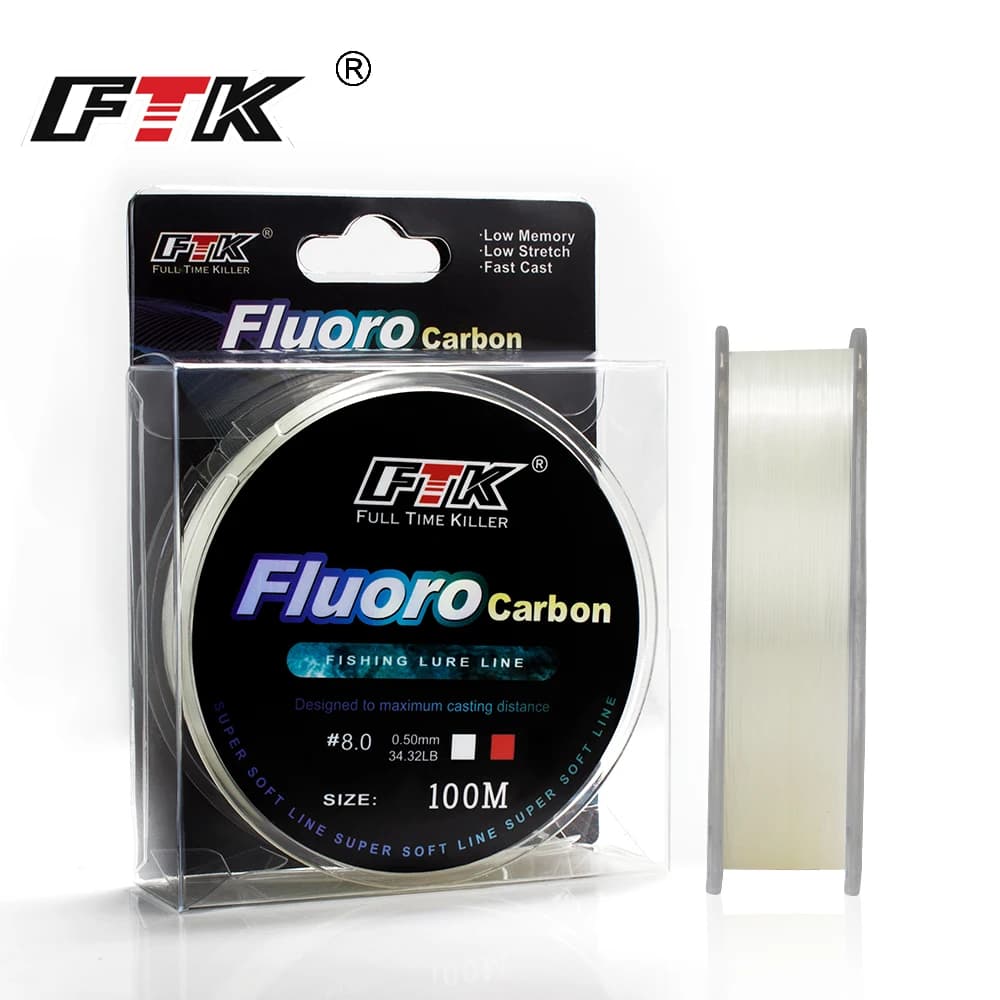 Ligne fluorocarbone FTK 100m 4.13-34.32LB rose super souple pour pêche à la mouche et leurres 0.14mm-0.5mm
