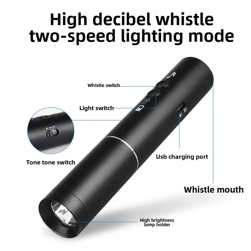Sifflet électronique rechargeable multifonction - entraînement chien pêche jugement sport éclairage intégré
