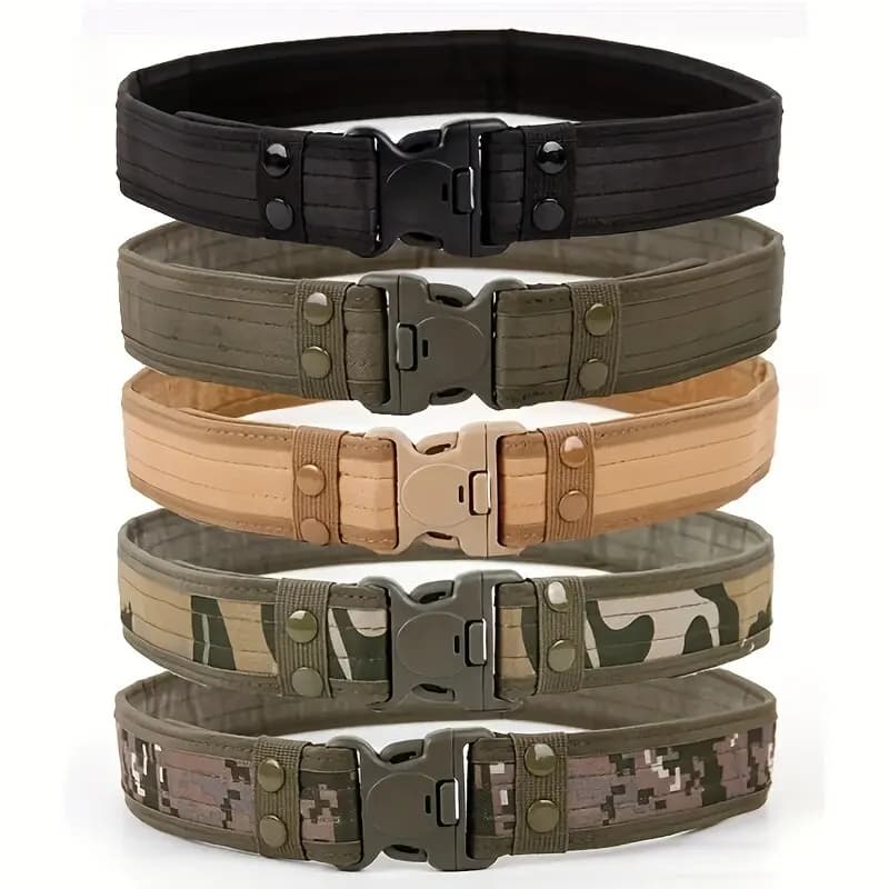 Ceinture tactique camouflage homme extérieur - Large ceinture nylon robuste pour randonnée et travail