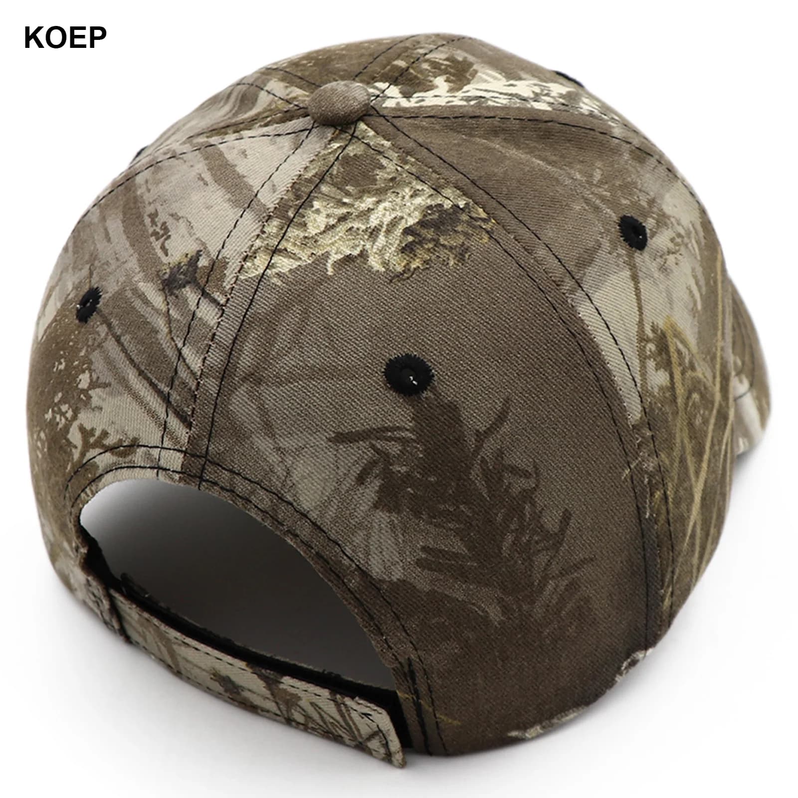 Casquette snapback camouflage roseaux KOEP pour pêche - Design feuilles de massette