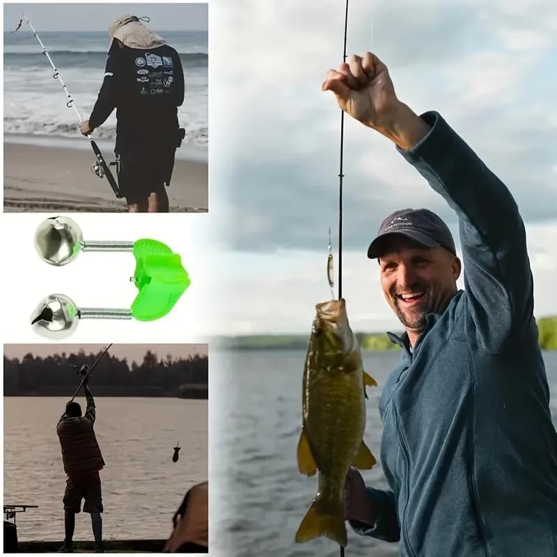10 clips à grelot pour canne à pêche - Indicateurs sonores de touches pour pêche au coup
