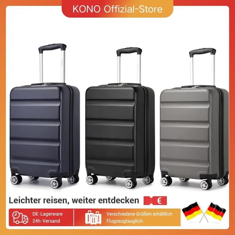 Valise cabine rigide KONO 4 roues multidirectionnelles avec serrure TSA 55cm 65cm 75cm bagage à main léger