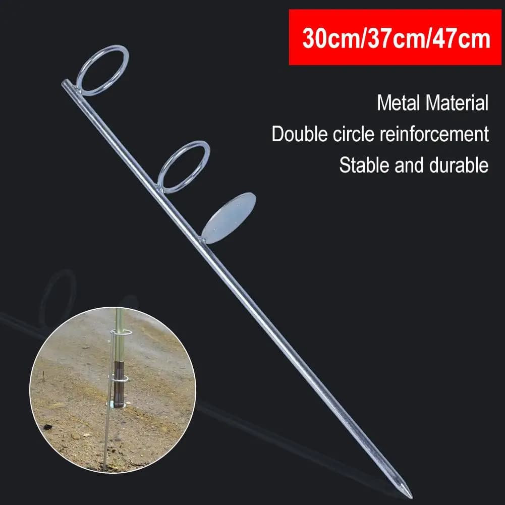 Support Canne Pêche Portable 30-50cm avec Piquet Acier Inox - Support Rive Sol Pratique Pêche au Coup