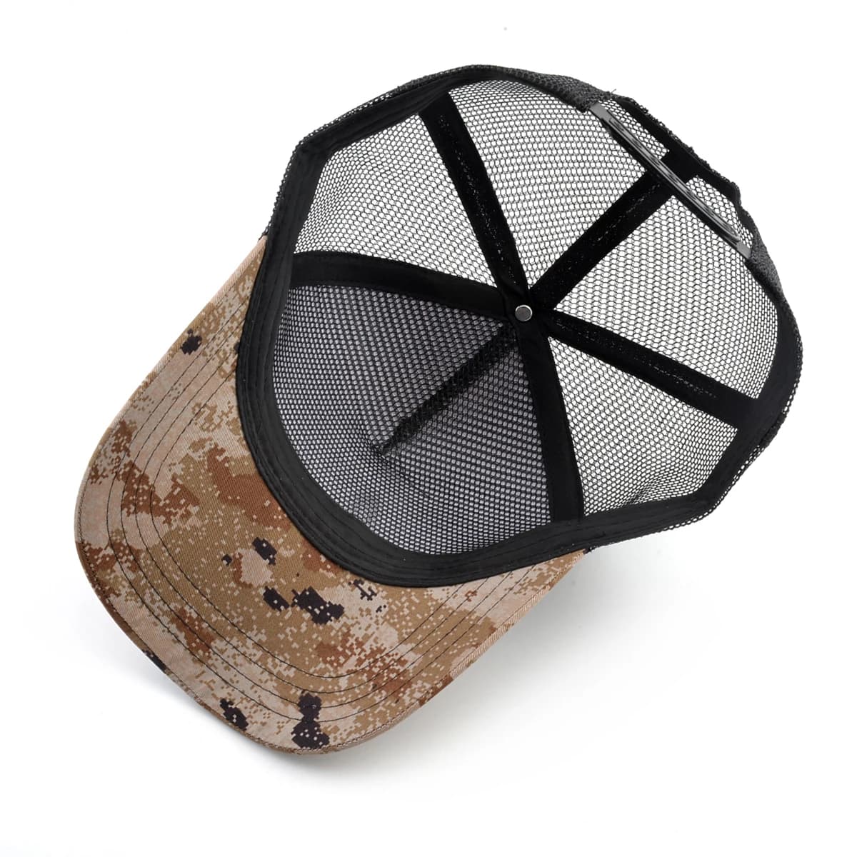 Camouflage Trucker Cap With Embroidery Lion Patch Snapback Baseball Cap For Men