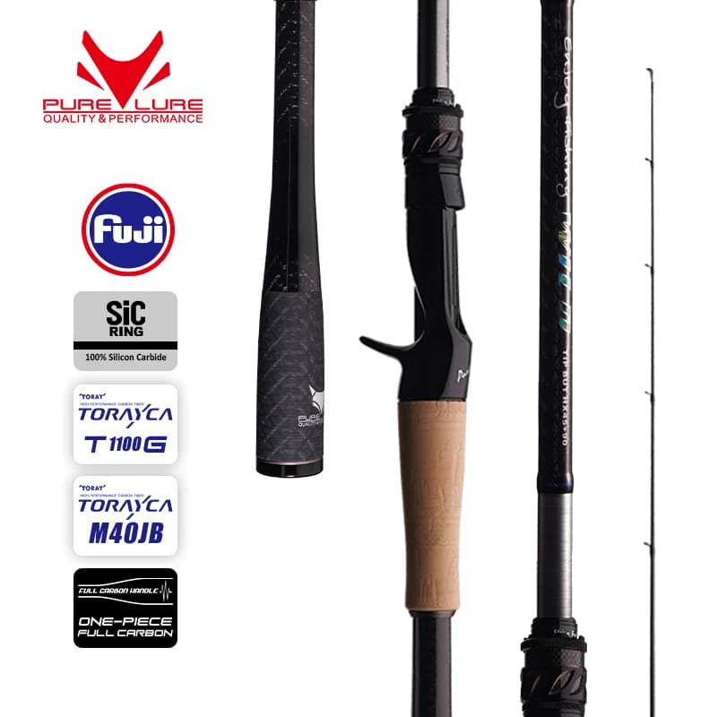 Canne PURELURE WILD avec anneaux Fuji SIC pour gros prédateurs - Brochet et black bass