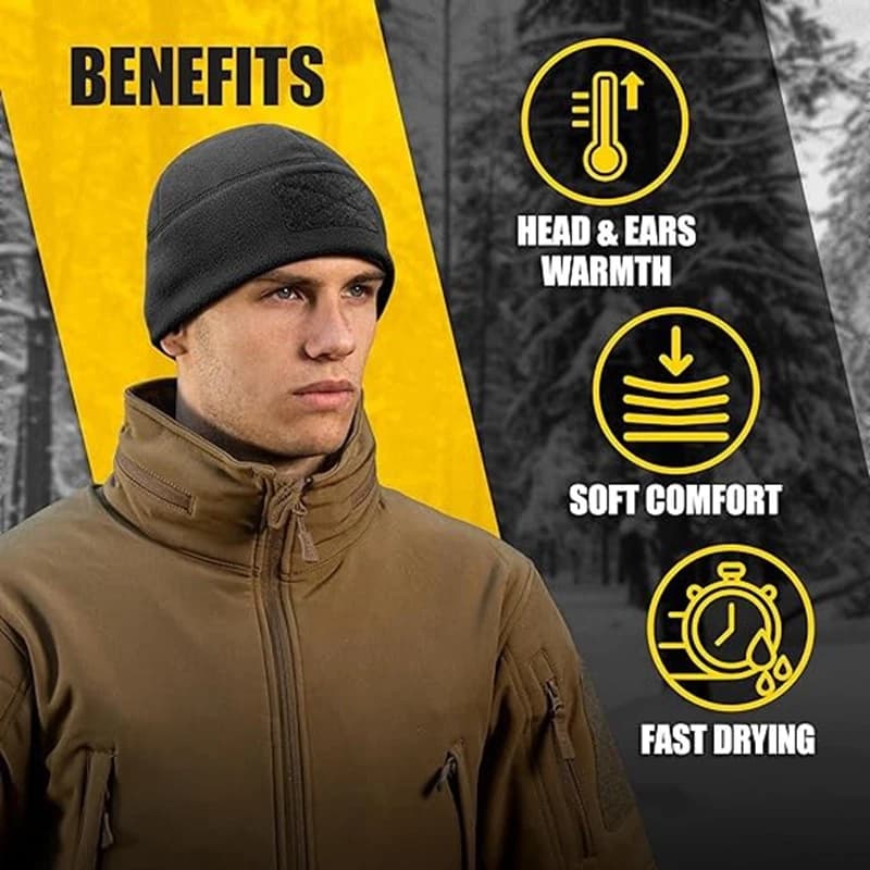 Bonnet tactique anti-vent épais chaud pêche hiver tricot respirant extensible uni