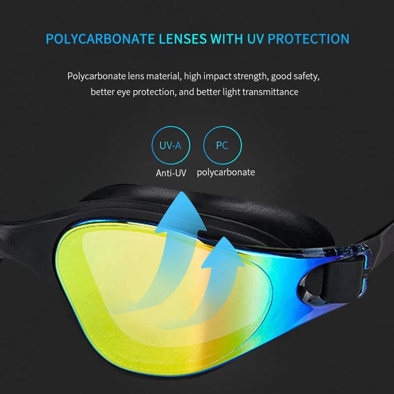 Lunettes de natation unisexe anti-buée - Modèle professionnel étanche réglable pour homme et femme