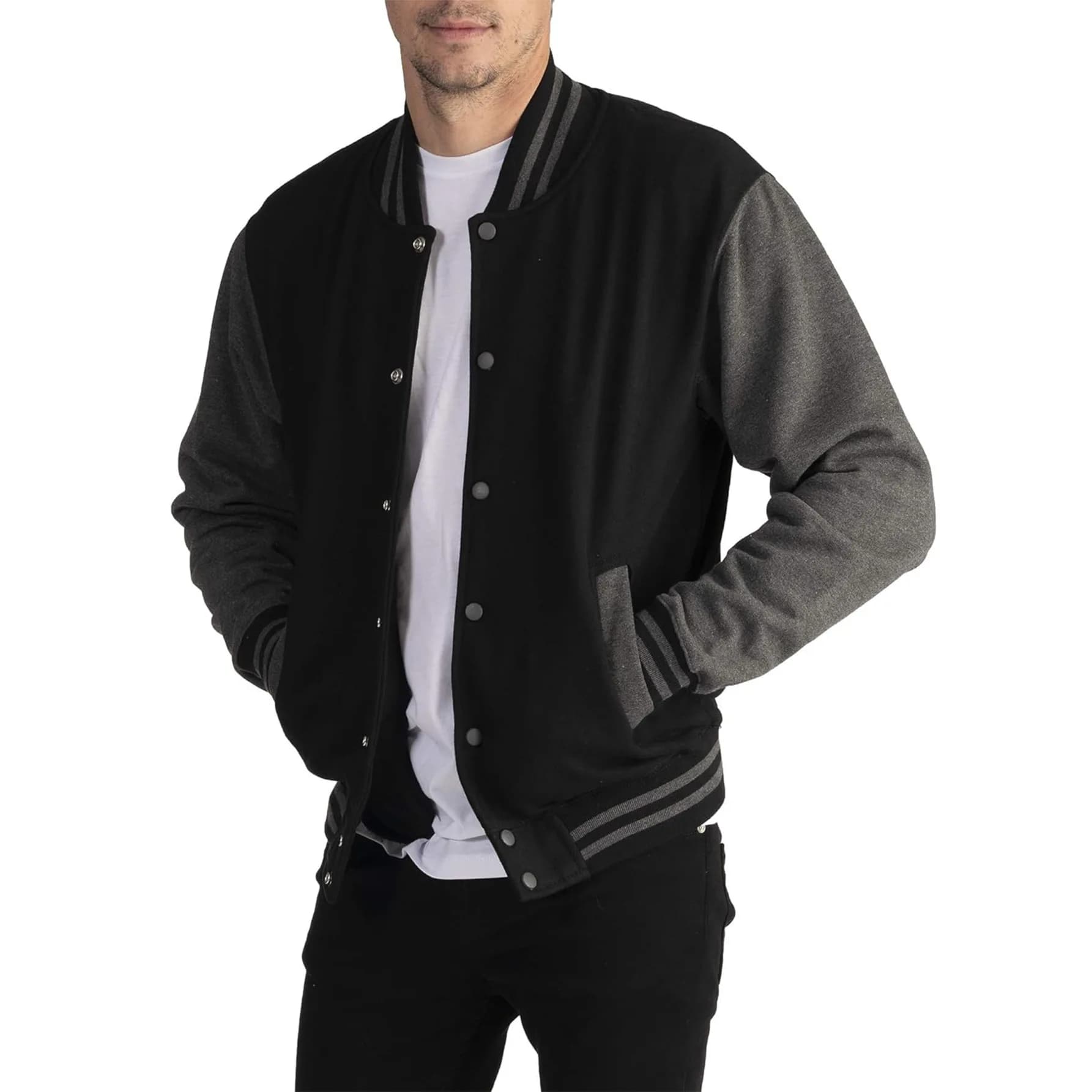 Bomber baseball loose homme 2025 taille plus américain tendance pêche décontractée