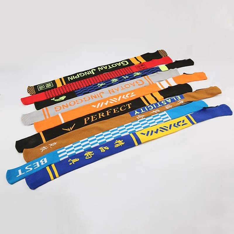 Protection élastique en nylon pour cannes à pêche - Chaussette multicolore - Baguier télescopique résistant