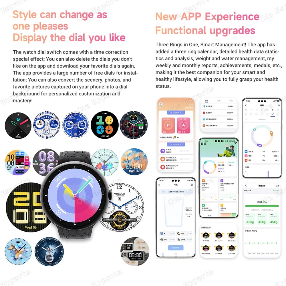 Smartwatch 7 en 1 bracelet écran AMOLED GPS appels Bluetooth étanche pour Android iOS 2025