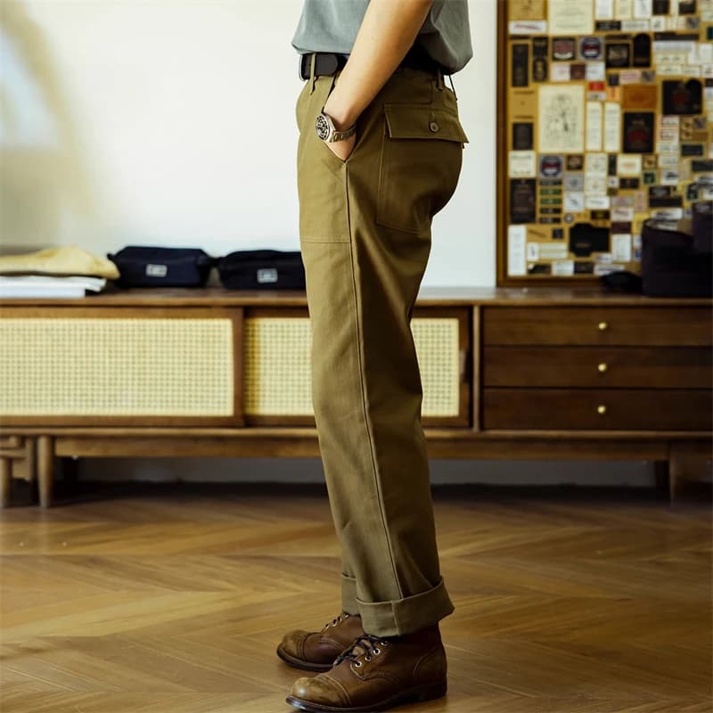 Pantalon fatigue Red Tornado OG-107 vert armée pour pêche traditionnelle - Twill serge confortable classique