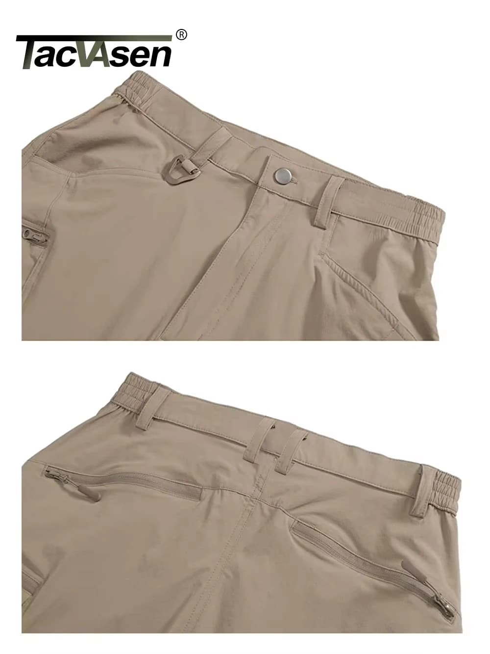 Pantalon pêche TACVASEN été léger nylon séchage rapide - Randonnée cargo travail multi-poches