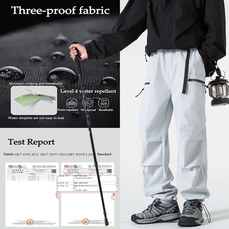 Pantalon cargo camouflage homme automne - Pêche randonnée imperméable coupe-vent style américain