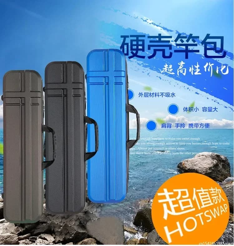 Étui rigide ABS protection cannes pêche 70-130cm étui transport dur portable couverture sécurité