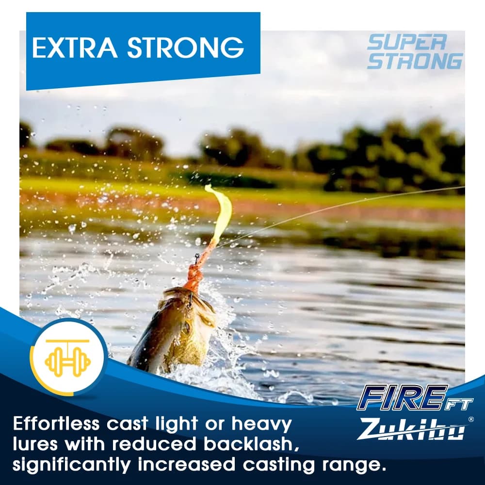 Ligne braid fusionnée ZUKIBO FIRE FT Micro - Simple brin 100m-500m - Lisse, fine, haute résistance abrasion glace