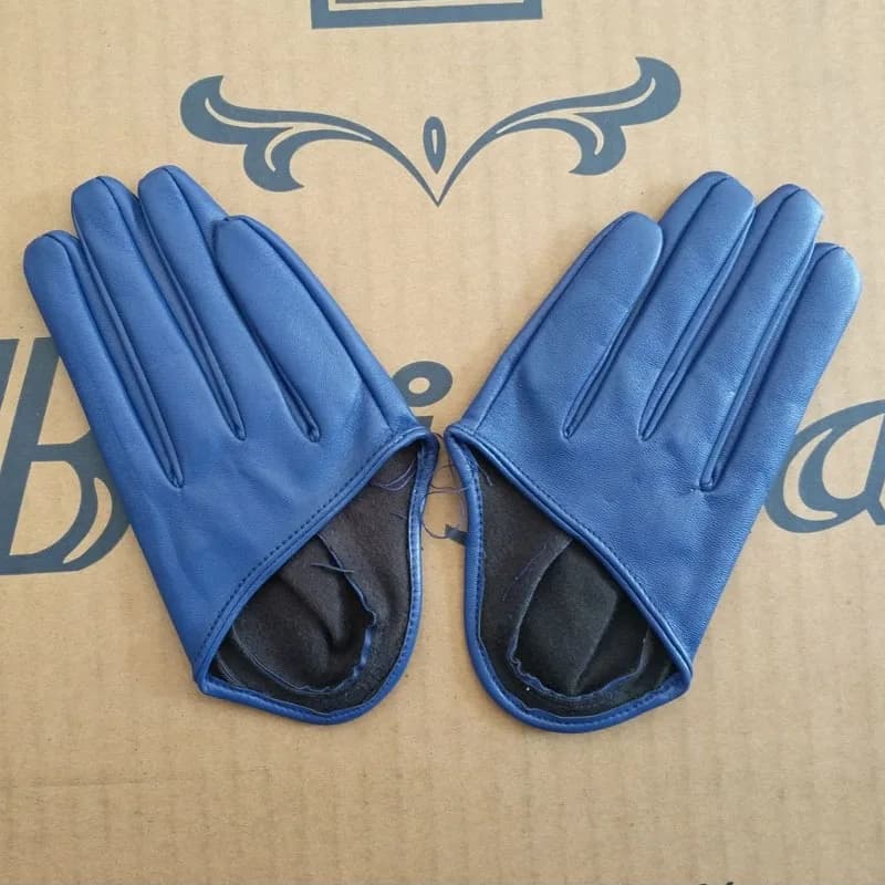 Gants de pêche nocturne DS femme - Cuir multicolore souple pour performances scéniques et danse hip-hop