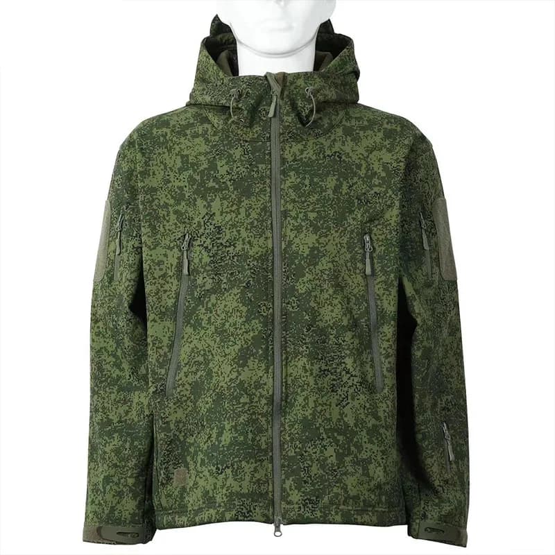 Veste softshell tactique homme imperméable à fermeture éclair pour pêche hivernale et chasse