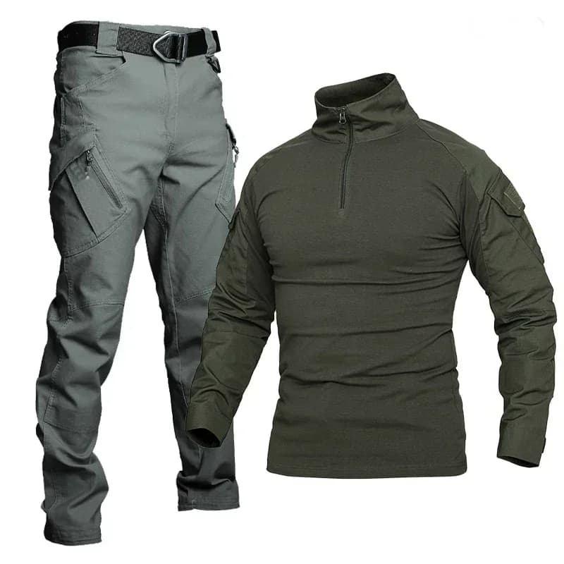 Uniforme chasse été pêche tactique manches longues pantalon camping camouflage homme