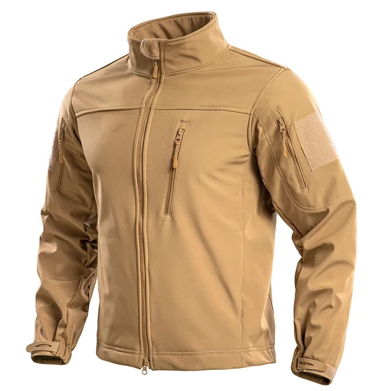 Veste Softshell tactique homme doublée polaire - Imperméable coupe-vent à fermeture complète pour randonnée