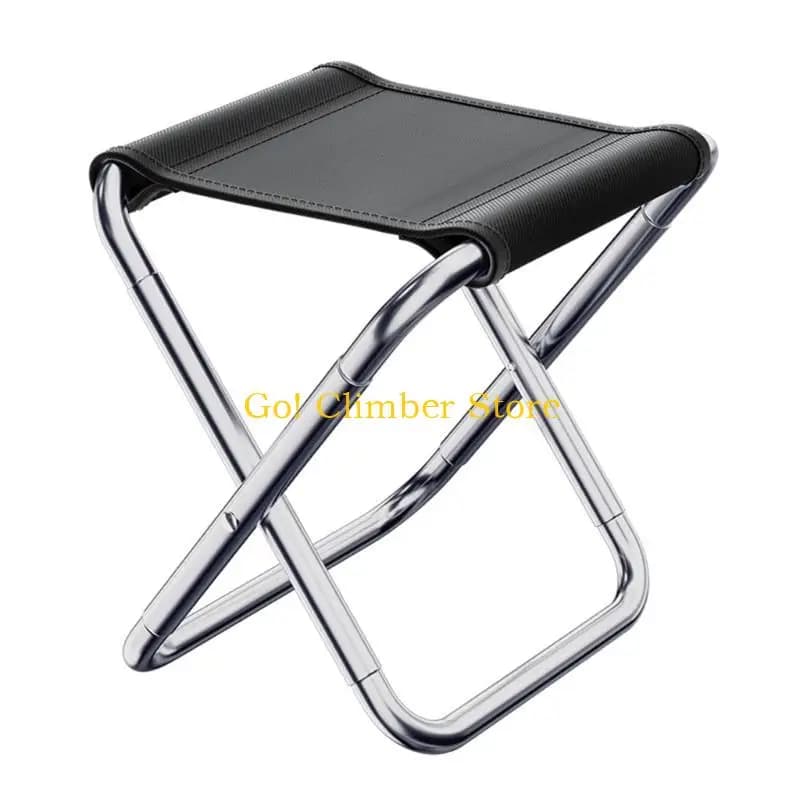 Tabouret de camping Q84C mini pliable aluminium, petit siège pliant léger pour pêche et activités extérieures