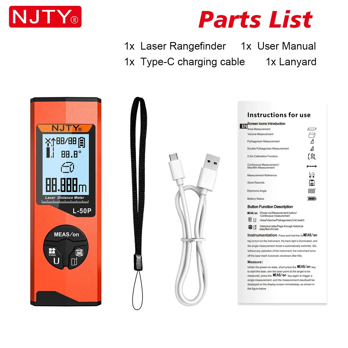 Télémètre laser NJTY 50m professionnel - Instrument de mesure distance pour pêche précise