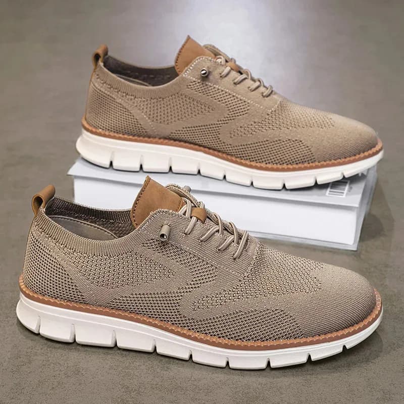 Chaussures de pêche habillées homme en cuir respirant, design color block, légères pour pêche et sorties