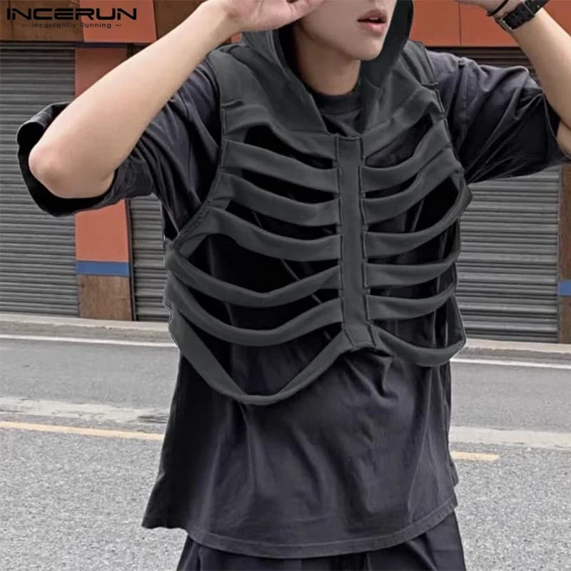 Veste déstructurée homme style casual avec capuche 2024 - Blouson original à message humoristique - Taille
