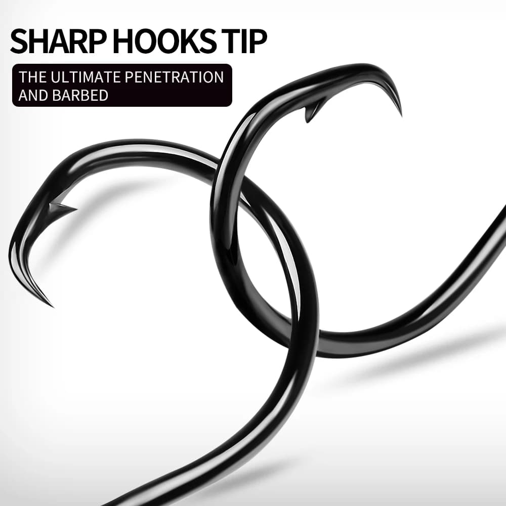 Hameçons circle octopus 10 pièces barbelés force traction élevée pour silure eau douce tailles