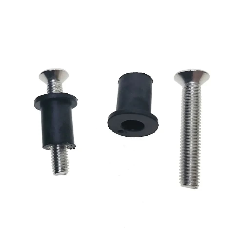 Kit écrous caoutchouc marine M5 inox pour kayak - fixation bateaux gonflables et canoës pêche
