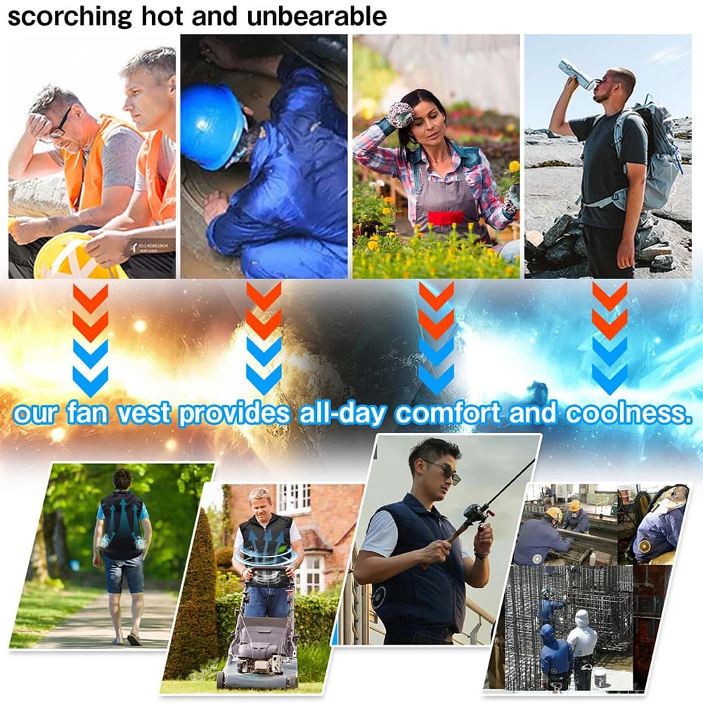 Veste Rafraîchissante 2024 avec Ventilateur Intégré pour Pêche et Randonnée par Fortes Chaleurs