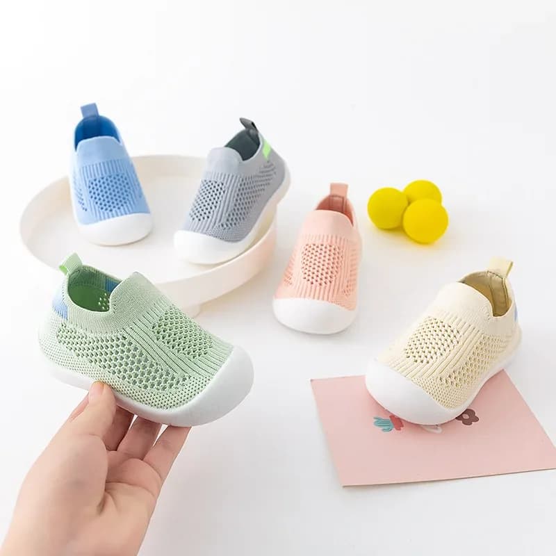Chaussures bébé 0-3 ans maille tricot respirantes été anti-dérapantes pour initiation pêche