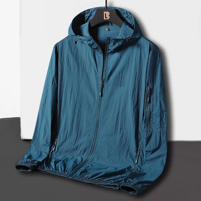 Veste de pêche zippée coréenne anti-UV pour hommes - Respirante, sèche rapide et coupe-vent pour sports