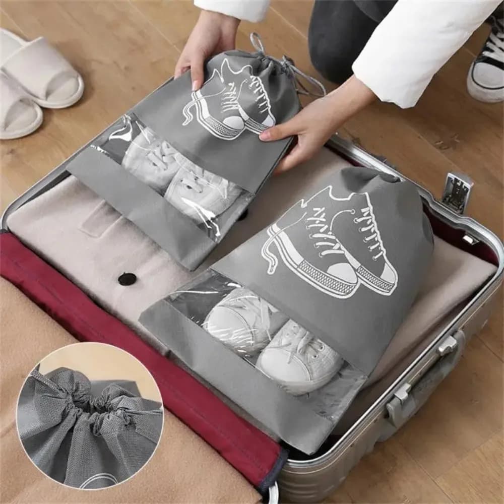 Set 5/10 pochettes rangement chaussures étanches non-tissé - Organisateur placard voyage suspendu