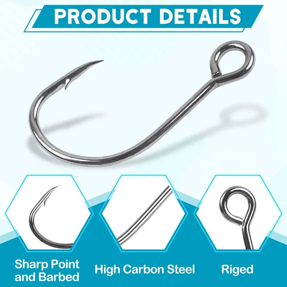 75 Hameçons Inline Single pour Leurres Cuillère et Spinner - Pêche Eau Douce et Salée