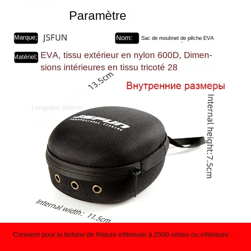 Housse de protection EVA pour moulinets de pêche - Étui portable pour moulinets drum, spinning et raft