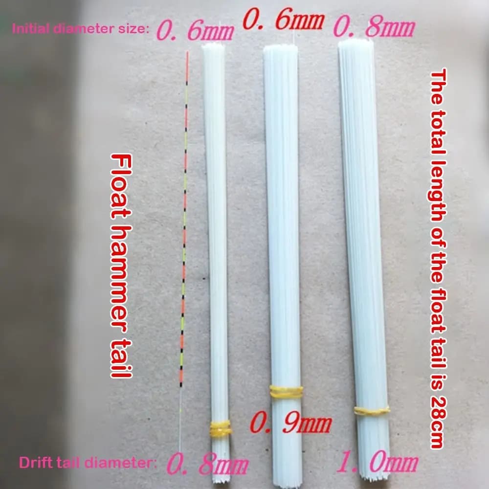 10 Bâtonnets Fibre de Verre Coniques 28cm pour DIY Leurres Calamar Flotteurs et Matériel Queue Pêche