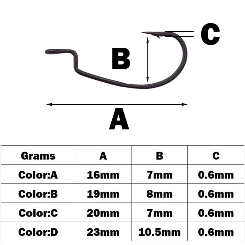 Hameçons pêche leurres 10 pièces OUTKIT acier carbone pour vers souples et rockfishing
