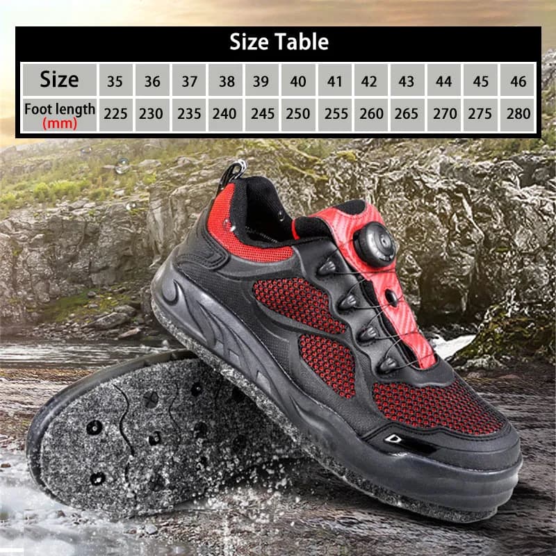 Chaussures de pêche sur rochers avec semelle feutre et clous amovibles - Chaussures anti-dérapantes pour pêche en mer et randonnée