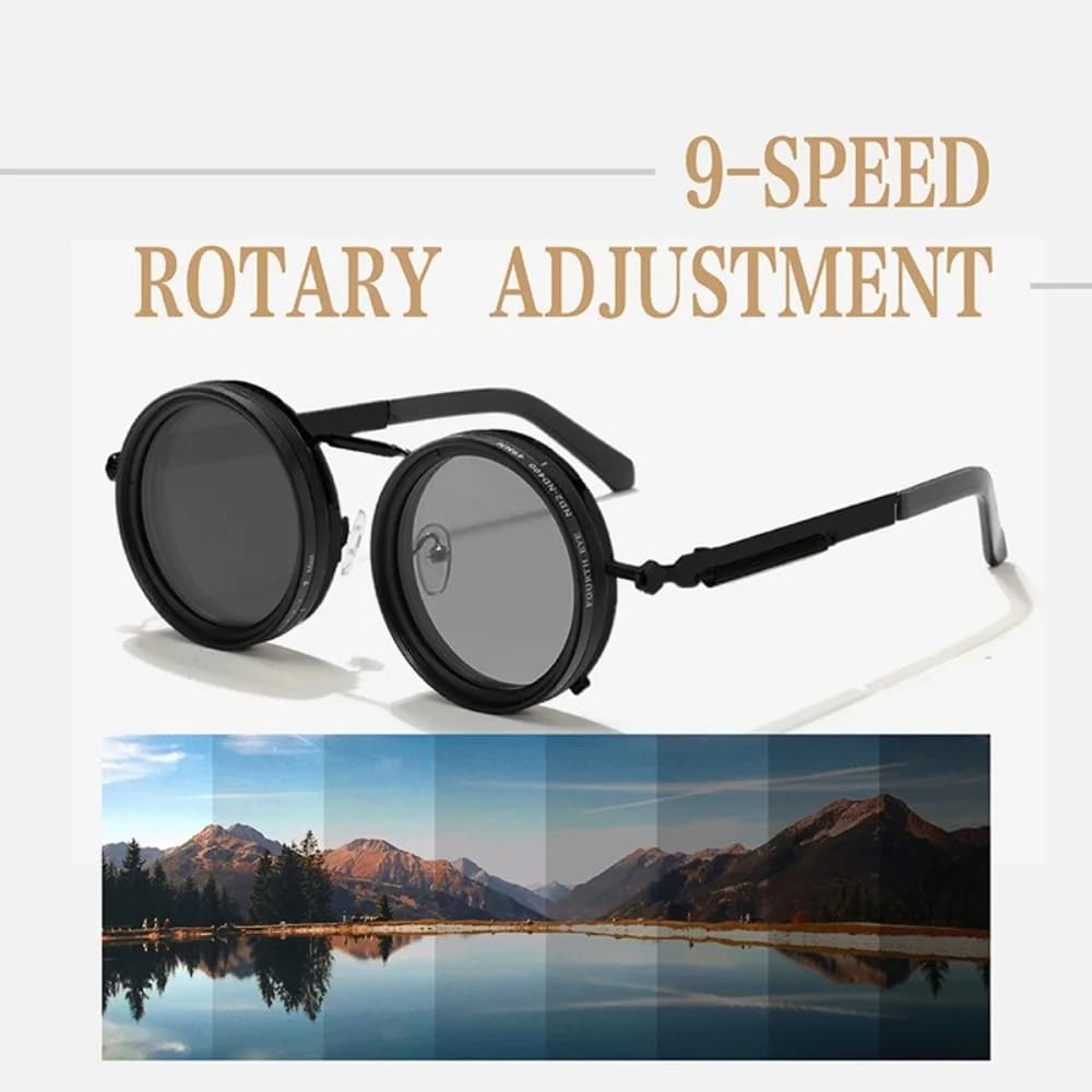 Lunettes de pêche polarisées ND2-400 ajustables 9 niveaux - Filtre dimmable UV400 pour conduite et pêche