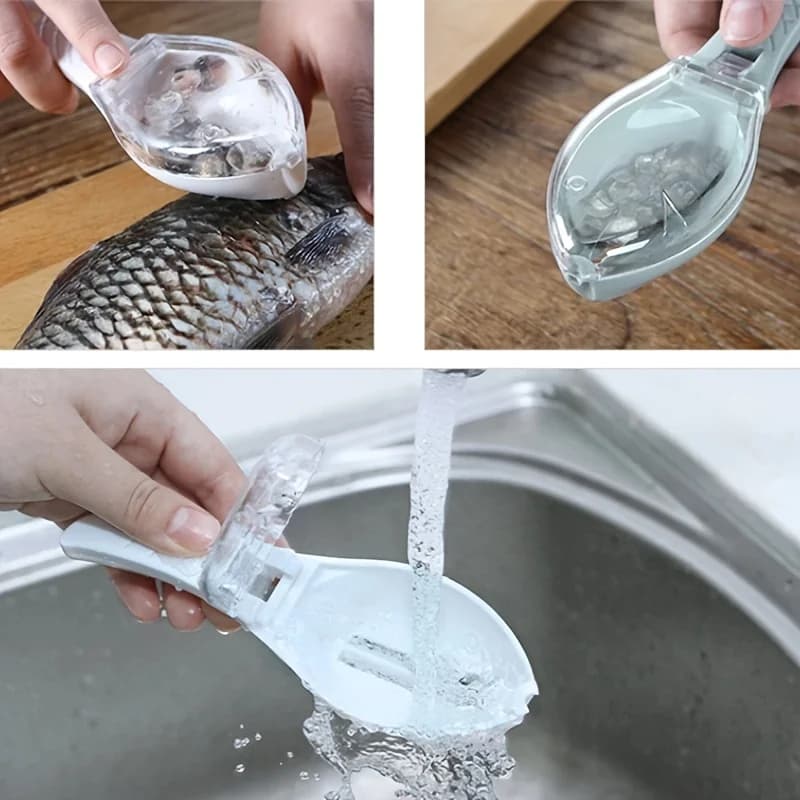 Grattoir à écailles de poisson rapide en plastique outil de cuisine pour nettoyer poisson facilement