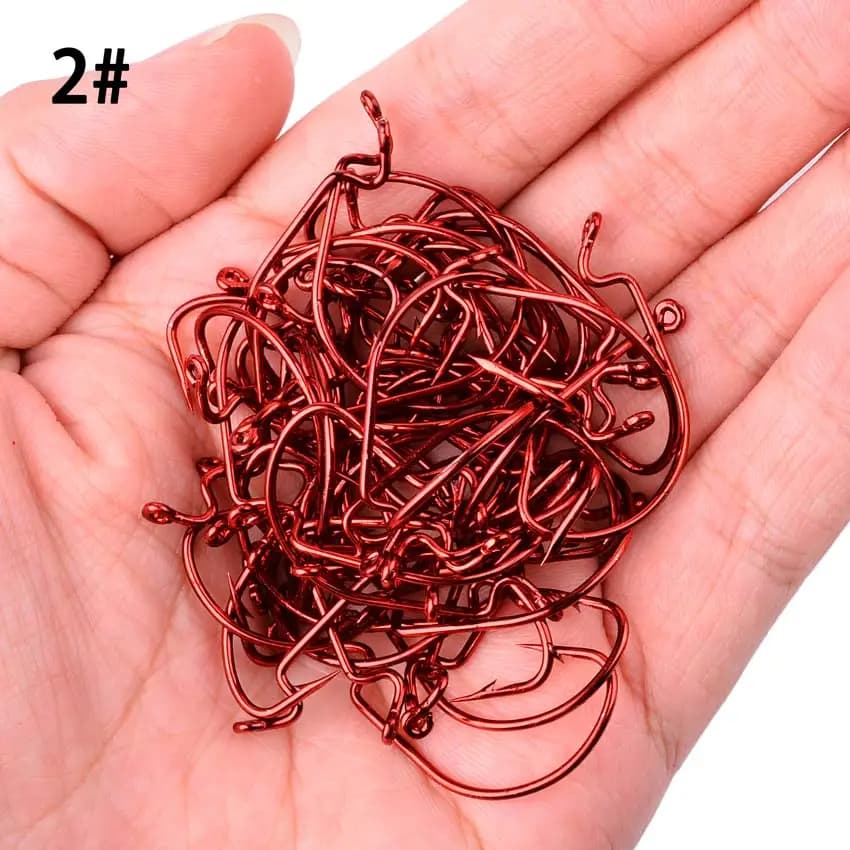 10 hameçons offset 8/5/0 pour leurres souples type worm, appâts crankbait et accessoires de pêche