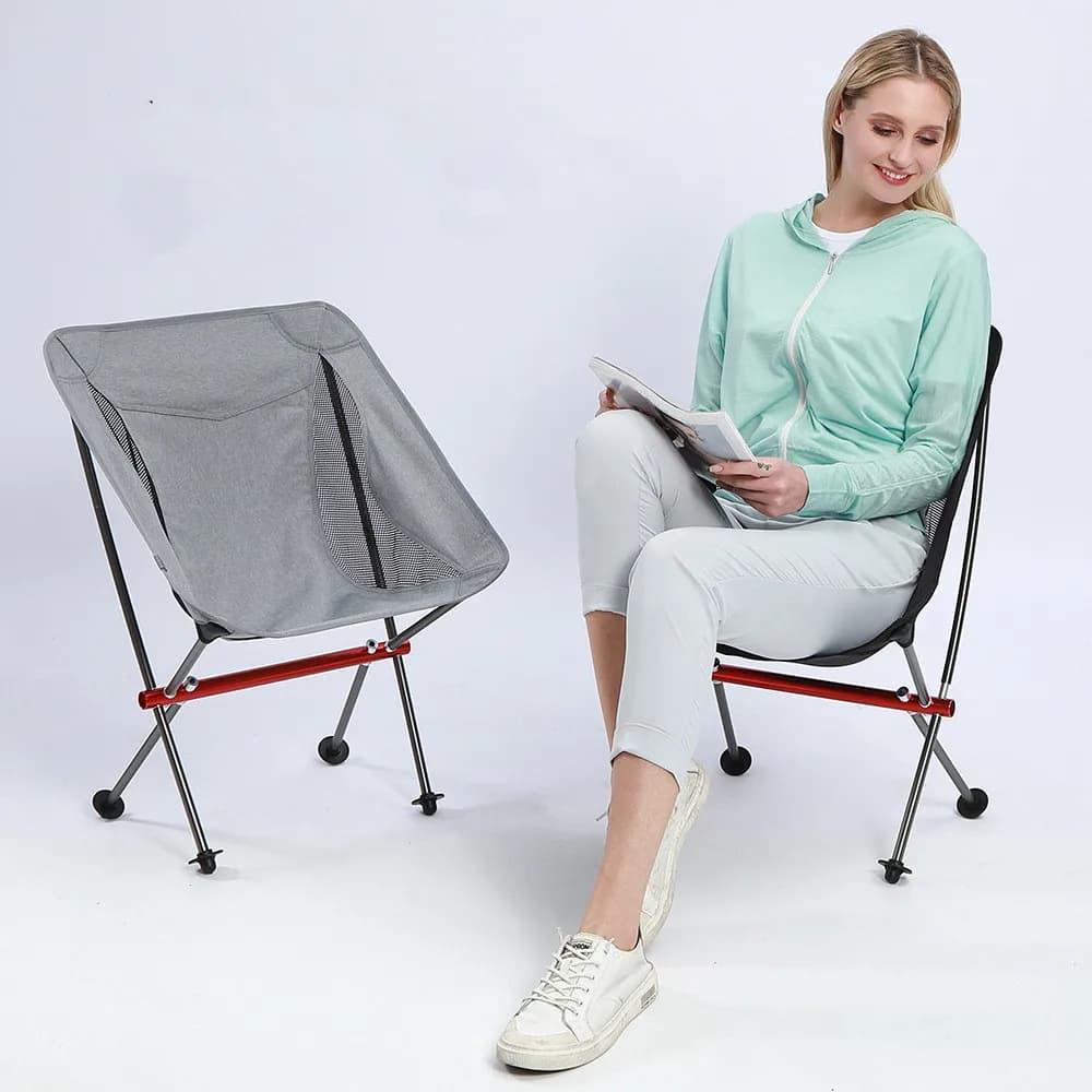 Chaise camping pliante cadre aluminium complet portable randonnée pêche trekking sac transport