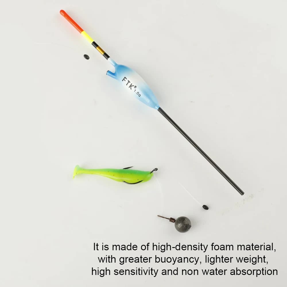 Kit 5 flotteurs coulissants FTK en balsa 18-24cm pour perche et poisson blanc - Bobbers verticaux sensibles