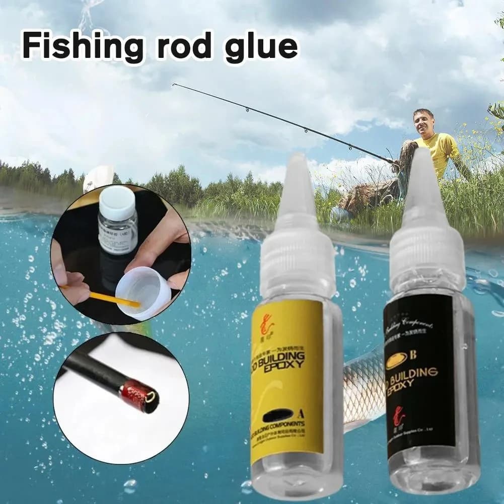Colle époxy AB 2 pièces réparation cannes à pêche transparente accessoire bricolage pêche