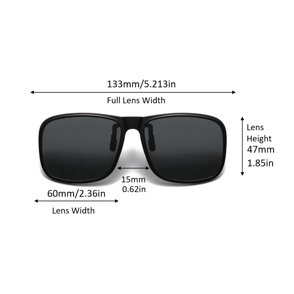 Lunettes flip-up polarisées VIVIBEE photochromiques - Clip-on conduite UV400 - Verres assombrissants
