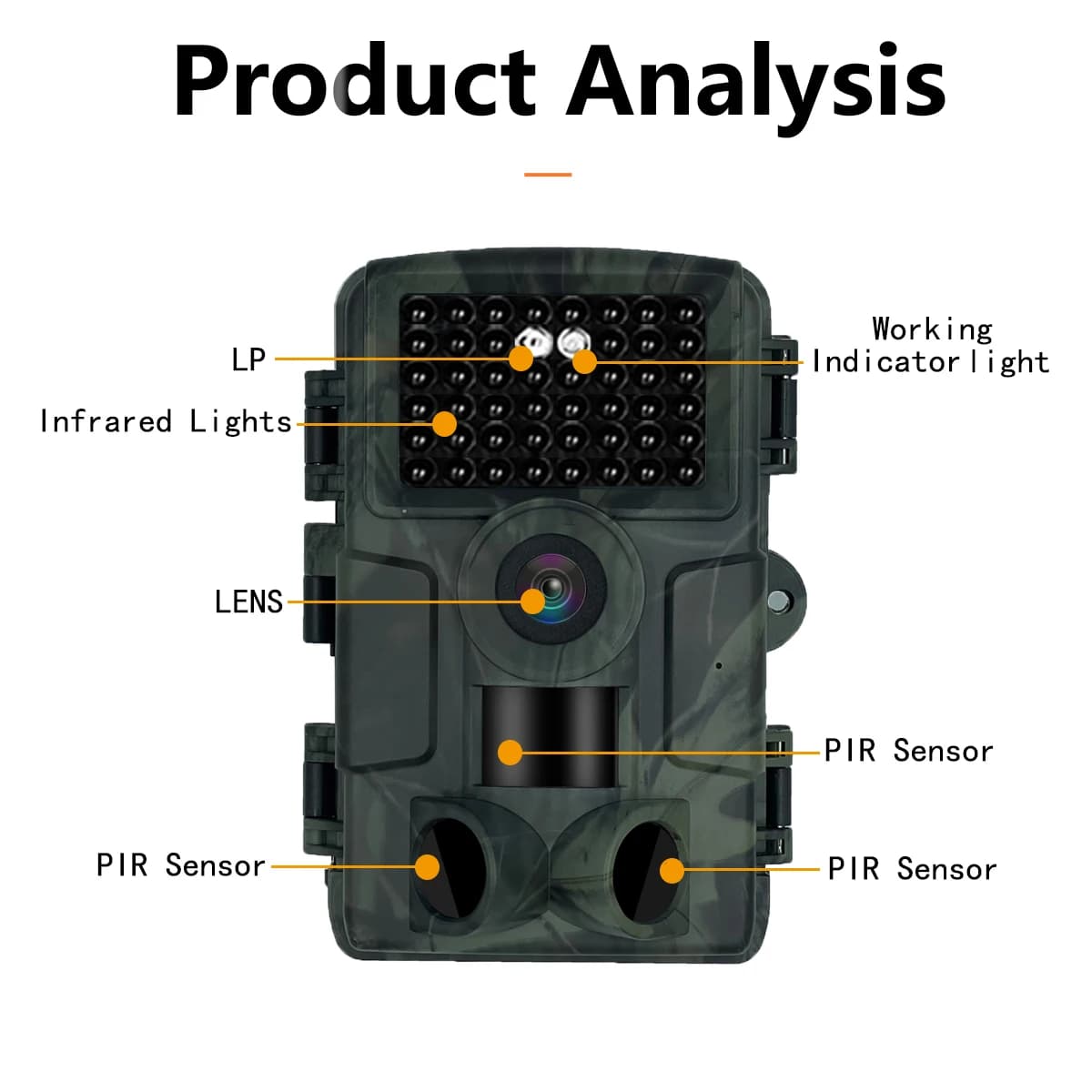 PR4000 caméra chasse WiFi Bluetooth 32MP IP66 étanche avec écran LCD 2 pouces vision nocturne