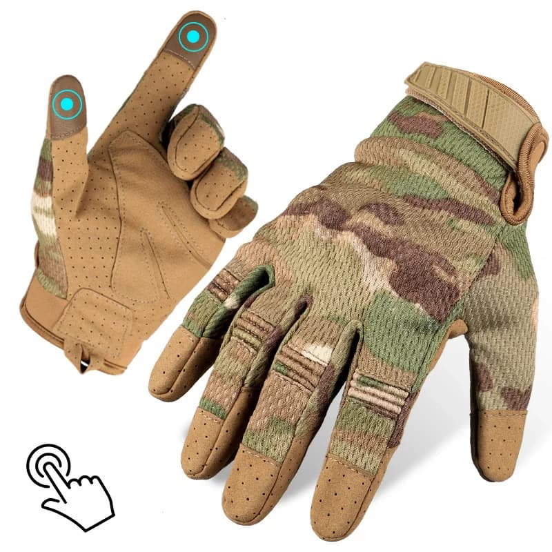 Gants tactiques pleine main homme femme compatibles écran tactile pour chasse tir sport